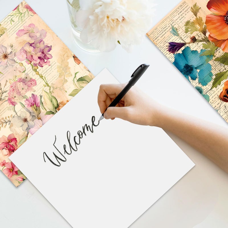 EAMOTOL Vintage Floral Scrapbook Paper Pad, 24 Sheets 6''x 6'' Flowers Patterned Designed Decorative Decoupage for Wedding Folded Card Material Gift Wrapping Planners Journals DIY Crafts Photo Album - Image 5